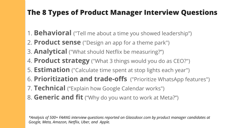 product manager interview question types